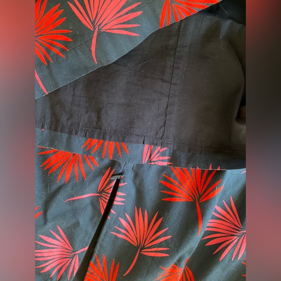 Boden NWOT  Navy Printed Palm ALine Cotton Skirt, fully lined, 4R, MSRP $89 - Picture 4 of 8